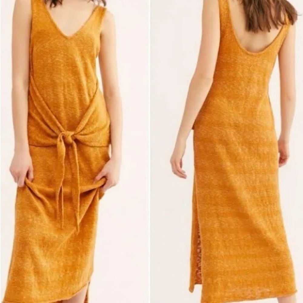 Free People Beach Linen Blend Hamptons Midi Dress.